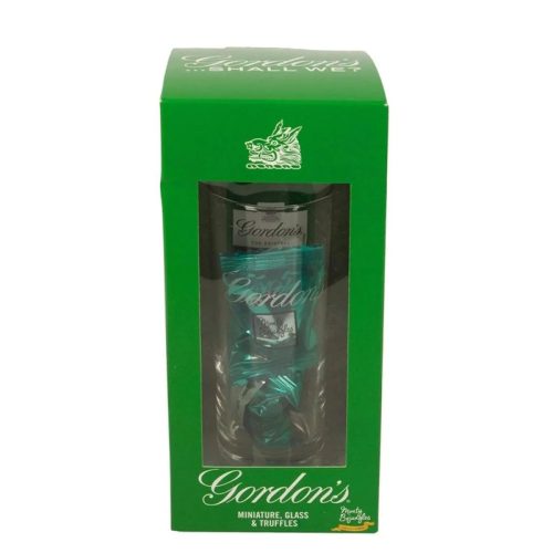 Gordon’s London Dry Gin Miniature Glass + Toffees Gift Set, 50 cl