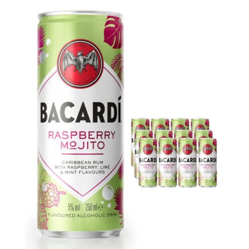 Bacardi Raspberry Mojito Premixed Can Multipack, 12 x 250 ml