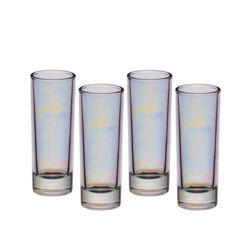 BarCraft Set of Four Tall Iridescent Shot Glasses