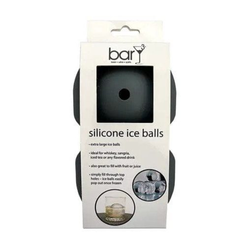 BARY3 SILICONE ICE TRAY 2 BALLS GREY